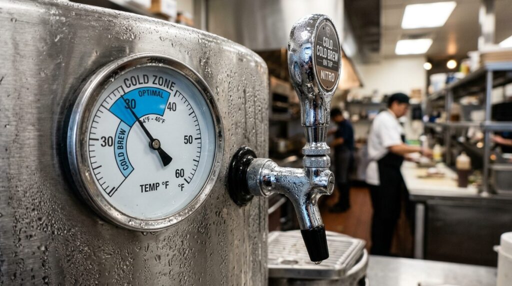 Close-up detailed shot of a temperature gauge on a professio